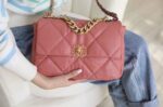 Chanel 19 Flap Bag 26cm Goatskin Leather Spring/Summer Act 1 Collection, Salmon Pink - Image 21