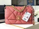 Chanel 19 Flap Bag 26cm Goatskin Leather Spring/Summer Act 1 Collection, Salmon Pink - Image 31