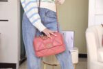 Chanel 19 Flap Bag 26cm Goatskin Leather Spring/Summer Act 1 Collection, Salmon Pink - Image 43