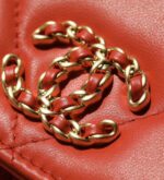 Chanel 19 WOC Flap Bag 20cm Goatskin Leather Spring/Summer Act 1 Collection, Red - Image 9
