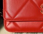 Chanel 19 WOC Flap Bag 20cm Goatskin Leather Spring/Summer Act 1 Collection, Red - Image 10