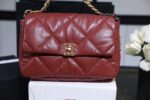 Chanel 19 Flap Bag 26cm Goatskin Leather Spring/Summer Act 1 Collection, Burgundy - Image 4