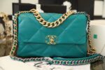 Chanel 19 Flap Bag 26cm Goatskin Leather Spring/Summer Act 1 Collection, Teal - Image 11