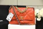 Chanel 19 Flap Bag 26cm Goatskin Leather Spring/Summer Act 1 Collection, Orange - Image 3