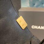 Chanel Chevron Boy Bag 20cm Caviar Leather Antique Gold Hardware Fall/Winter Act 1 Collection Black - Image 12