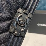Chanel Chevron Boy Bag 20cm Caviar Leather Antique Silver Hardware Fall/Winter Act 1 Collection, Black - Image 7