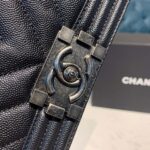 Chanel Chevron Boy Bag 20cm Caviar Leather Antique Silver Hardware Fall/Winter Act 1 Collection, Black - Image 10