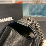Chanel Chevron Boy Bag 20cm Caviar Leather Antique Silver Hardware Fall/Winter Act 1 Collection, Black - Image 8