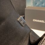Chanel Chevron Boy Bag 20cm Caviar Leather Antique Silver Hardware Fall/Winter Act 1 Collection, Black - Image 9