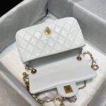 Chanel Classic Flap With Charm Chain With CC Details On Strap Bag 20cm Gold Hardware Lambskin Leather Spring/Summer Collection, White - Image 9