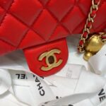 Chanel Classic Flap With Charm Chain With CC Details On Strap Bag 20cm Gold Hardware Lambskin Leather Spring/Summer Collection, Red - Image 4