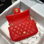 Chanel Classic Flap With Charm Chain With CC Details On Strap Bag 20cm Gold Hardware Lambskin Leather Spring/Summer Collection, Red - Image 6