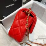 Chanel Classic Flap With Charm Chain With CC Details On Strap Bag 20cm Gold Hardware Lambskin Leather Spring/Summer Collection, Red - Image 8