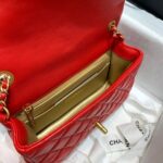Chanel Classic Flap With Charm Chain With CC Details On Strap Bag 20cm Gold Hardware Lambskin Leather Spring/Summer Collection, Red - Image 5