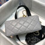 Chanel Classic Flap With Charm Chain With CC Details On Strap Bag 18cm Gold Hardware Lambskin Leather Spring/Summer Collection, Grey - Image 6