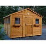 12 ft. W x 12 ft. D Cedar Wood Sunshed Garden Shed TSH - Image 2