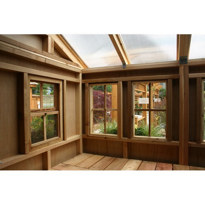 12 ft. W x 12 ft. D Cedar Wood Sunshed Garden Shed TSH - Image 4