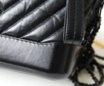 Chanel Chevron Gabrielle Hobo Bag 20cm Aged Calfskin Leather Spring/Summer Act 1 Collection, So Black - Image 4