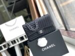Chanel Chevron Classic Flap Bag 25cm Silver Hardware Caviar Leather Spring/Summer Collection Black - Image 2
