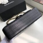 Chanel Chevron Classic Flap Bag 25cm Gold Hardware Caviar Leather Spring/Summer Collection Black - Image 6