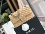 Chanel Classic Flap Bag 30cm Silver Hardware Lambskin Leather Spring/Summer Collection Beige