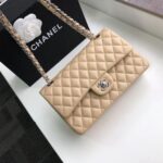 Chanel Classic Flap Bag 30cm Silver Hardware Lambskin Leather Spring/Summer Collection Beige - Image 4