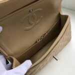 Chanel Classic Flap Bag 30cm Silver Hardware Lambskin Leather Spring/Summer Collection Beige - Image 7