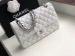 Chanel Classic Flap Bag 25cm Silver Hardware Lambskin Leather Spring/Summer Collection White - Image 3