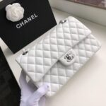 Chanel Classic Flap Bag 25cm Silver Hardware Lambskin Leather Spring/Summer Collection White - Image 5