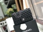 Chanel Classic Flap Bag 25cm Silver Hardware Lambskin Leather Spring/Summer Collection Black - Image 2