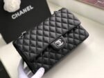 Chanel Classic Flap Bag 25cm Silver Hardware Lambskin Leather Spring/Summer Collection Black - Image 3