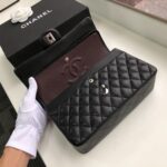 Chanel Classic Flap Bag 25cm Silver Hardware Lambskin Leather Spring/Summer Collection Black - Image 8