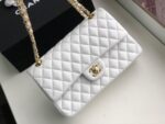 Chanel Classic Flap Bag 25cm Gold Hardware Lambskin Leather Spring/Summer Collection White - Image 3