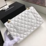 Chanel Classic Flap Bag 25cm Gold Hardware Lambskin Leather Spring/Summer Collection White - Image 10