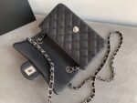Chanel Classic Flap Bag 20cm Silver Hardware Caviar Leather Spring/Summer Collection Black - Image 8