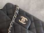 Chanel Classic Flap Bag 20cm Silver Hardware Caviar Leather Spring/Summer Collection Black - Image 7