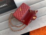 Chanel Classic Flap Bag 20cm Gold Hardware Caviar Leather Spring/Summer Collection Burgundy - Image 4