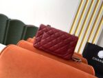 Chanel Classic Flap Bag 20cm Silver Hardware Caviar Leather Spring/Summer Collection Burgundy - Image 3