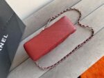 Chanel Classic Flap Bag 20cm Silver Hardware Caviar Leather Spring/Summer Collection Burgundy - Image 4