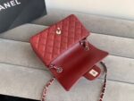 Chanel Classic Flap Bag 20cm Silver Hardware Caviar Leather Spring/Summer Collection Burgundy - Image 6