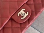 Chanel Classic Flap Bag 20cm Silver Hardware Caviar Leather Spring/Summer Collection Burgundy - Image 7