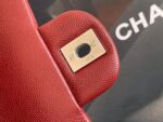 Chanel Classic Flap Bag 20cm Silver Hardware Caviar Leather Spring/Summer Collection Burgundy - Image 8