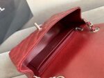 Chanel Classic Flap Bag 20cm Silver Hardware Caviar Leather Spring/Summer Collection Burgundy - Image 9