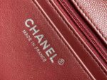 Chanel Classic Flap Bag 20cm Silver Hardware Caviar Leather Spring/Summer Collection Burgundy - Image 10