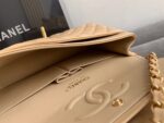 Chanel Classic Flap Bag 25cm Silver Hardware Lambskin Leather Spring/Summer Collection Beige - Image 4