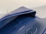 Chanel Classic Flap Bag Silver Hardware Lambskin Leather Spring/Summer Collection Navy Blue - Image 4