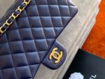 Chanel Classic Flap Bag 25cm Gold Hardware Lambskin Leather Spring/Summer Collection Navy Blue - Image 8