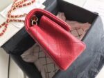 Chanel Classic Flap With Charm Chain With CC Details On Strap Bag Gold Hardware Lambskin Leather Spring/Summer Collection Red - Image 4