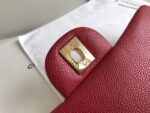 Chanel Classic Flap With Charm Chain With CC Details On Strap Bag Gold Hardware Lambskin Leather Spring/Summer Collection Red - Image 7