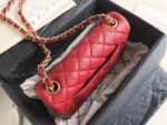Chanel Classic Flap With Charm Chain With CC Details On Strap Bag Gold Hardware Lambskin Leather Spring/Summer Collection Red - Image 6